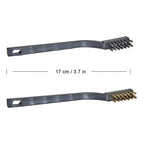 9PCS Mini Brass Brushes Set, Curved Handle Scratch Wire Toothbrush, Cleaning Welding Slag and Rust