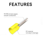 HKS 250PCS Wire Ferrule Connectors - AWG 8-10.0mm² Copper Barrel Pin Cord Ends Insulated Ferrules Terminals - E10-12 White
