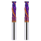 2PCS Up & Down Cut Spiral Router Bit 1/4 Inch Shank 1/4 Inch Cutting Diameter 1/10 inch Cutting Length with Extra Long Life Coating CNC Router Bits End Mill for Wood Cutting, Slot Mortise, Engraving