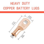 16Pcs 6 AWG 1/4" Stud Heavy Duty Copper Wire Lugs with 16Pcs Heat Shrink Tubing 6 Gauge Ring Terminals Battery Cable Ends Bare Copper Eyelets Tubular Ring Terminal for Car Boat Marine