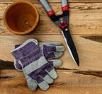 Greendale (3, 6 or 12 Pack - Leather & Cotton Work Gloves: Garage, Yard, Garden, Industrial, Commercial - One Size Fits Most