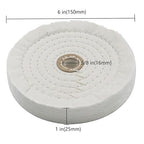 6 Inch Extra Thick Cotton Buffing Wheel,70 Ply White Buffing Wheel and 55 Ply Yellow Polishing Wheel with 5/8 Inch Arbor Hole for Bench Grinder/Die Grinder(Pack of 2)