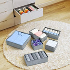 DIMJ Drawer Organizer Clothes, 12 Pack Dresser Organizer, Foldable Closet Organization and Storage Dividers, Fabric Dresser Drawer Organizers for Underwears, Nursery, Baby Clothes, Socks, Tie (Grey)