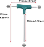 Antrader T-Handle Hex Key Wrench, 3-Way Allen Key Wrench Set Metric with Plastic Handle for Home Repair (5mm/5mm/4mm)