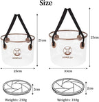 YUEWO Portable Collapsible Bucket with Handle Foldable Wash Basin Multifunctional Water Container Sink for Fishing, Camping, Hiking, Backpacking, Outdoor Survival, Car Washing