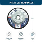 Benchmark Abrasives 4.5" x 5/8"-11 Premium High Density Jumbo Zirconia Type 29 Flap Discs 4 1/2 for Angle Grinder, Sanding Discs, Finishing - Grinding Wheels 4 1/2 Inch (10 Pack) - 60 Grit