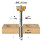 FivePears Forstner Drill Bit 3/8 inch Shank, 1-1/16 inch Cutting Diameter, Carbide Tipped Wood Hole Saw Auger Opener, Hole Opener Hinge Hole Cutter for Woodworking, Plastic, Plywood Products