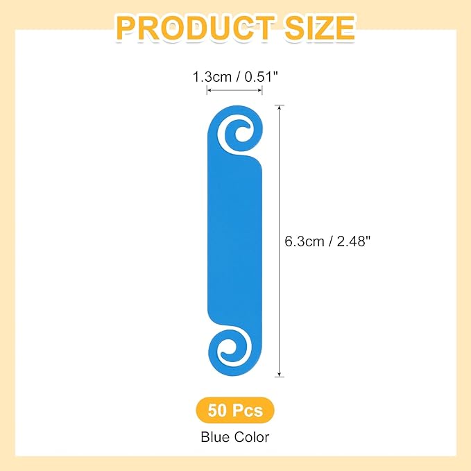 PATIKIL Cable Tags Flexible Cable Management Labels Cord Identification Tags, Wire Cord Markers for USB Computer Phone Charger Power - 50Pcs (Blue)