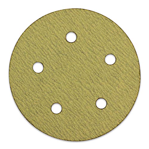 BHA 5" Inch 5 Hole Hook and Loop Sanding Discs for Orbital DA Sanders - 100 Pack (400 Grit)