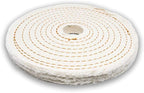 Benchmark Abrasives 6" Cotton Spiral Buffing Polishing Wheel for Bench Grinder with 1/4" Mandrel, for Polishing Finishing Smoothing on Aluminum, Stainless Steel (Cotton Spiral)