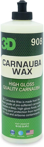 3D Carnauba Wax – Liquid Brazilian #1 Grade Wax for Deep Gloss & UV Protection | Easy Application | Safe on All Paint | Non-Staining Formula | Made in USA | 16 oz