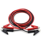 2 Pcs Dual Ended Crocodile Alligator Clips, 14AWG Test Lead Wire Cable with Insulators Clips, 10 ft Test Flexible Cable with Protective Jack Copper Clamps for Electrical Testing