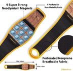 BINYATOOLS Magnetic Wristband -Coyote Brown- With Super Strong Magnets Holds Screws, Nails, Drill Bit Unique Wrist Support Design Cool Handy Gadget Gifts for Fathers, Boyfriends, Handyman, Electrician