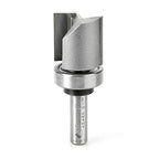 Amana Tool 45466 Carbide Tipped Flush Trim Plunge Template Router Bit 1 Inch Dia x 1 Inch x 3/8 Shank with Upper Ball Bearing