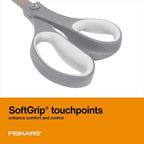Fiskars All Purpose Scissors, High Performance Cutting, Stainless Steel Blades, Ergonomic and Comfort Handles, Perfect for Arts and Crafts and the Office, Scissors for Office