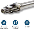 Benchmark Abrasives Ball Shape Premium Tungsten Carbide Burr with 1/4 Inch Shank Aluminum Cut Rotary Tool, Engraving Tool for Non-Metals Shaping Carving (SF-3NF)
