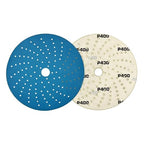 High Ground 6 Inch Multi-Hole Hook and Loop Clean Sanding Disc, Ceramic Abrasive, Dust-Free, High Performance, Long Lasting - 50pcs (Blue, 6 Inch, 320.0, Extra Fine)