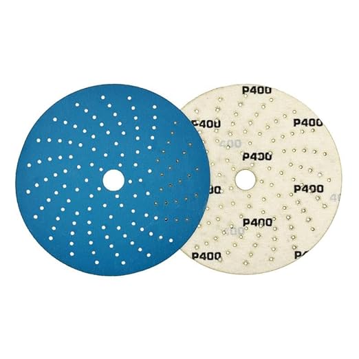 High Ground 6 Inch Multi-Hole Hook and Loop Clean Sanding Disc, Ceramic Abrasive, Dust-Free, High Performance, Long Lasting - 50pcs (Blue, 6 Inch, 600.0, Fine)