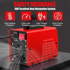 Stick Welder 250A Welding Rods 16 Inches Gloves Welding Machine, Super MINI Welder Portable Hammer, IGBT Inverter Welder Machine 110V, Beginner Hobbyists Home Repairs DIY Projects (Red)