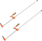 VEVOR Bar Clamps for Woodworking, 2-Pack 36" Clamp, Quick-Change F Clamp with 600 lbs Load Limit, 2.5" Throat Depth, Cast Iron and Carbon Steel, Wood Clamps for Woodworking Metal Working