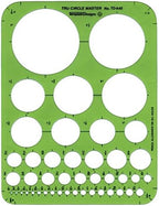 ALVIN, TD445, Circle Guide Template, Drawing and Drafting Tool for Artists, Architects, Design and Drafting 44 Circles, 7 inches x 9.25 inches x .030 inches
