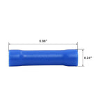 Hordion 120pcs 16-14 AWG Butt Splice Connectors, Blue Butt Connectors Crimp Insulated Electrical Straight Wire Terminals
