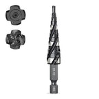 THINKWORK Four Spiral Flute Step Drill Bit, HSS Step Drill Bits 1/8"-1/2"(13 Step) Unibit Step Drill Bit, 1/4" Shank Step Bits for Aluminum, Wood, Plastic, Metal