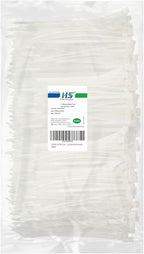 HS 1000 Pack Mini Zip Ties Clear Plastic Ties 4 Inch Bulk 4" White Cable Ties 18 Lb for Bag Tags,Electric,Lights,Party Decorate