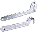 Adjustable C Spanner Hook Wrench Tool, Chrome Vanadium 3/4-2"(19-51Mm)+2-4 3/4"(51-121Mm) Spanner Set-Used to Tighten Side Slot Nuts on Collars, Lock Nuts and Bearings Collets