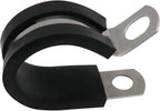 1/2" Cable Clamp Stainless Steel Rubber Cushioned Insulated Metal Clamp, Tube Holder for Tube, Pipe or Wire Cord Installation (12 Pack)
