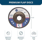 Benchmark Abrasives 4.5" x 7/8" Premium Zirconia T29 Angled Flap Discs 4 1/2 for Angle Grinder, Sanding Discs, Finishing, Rust, Stock Removal- Grinding Wheels 4 1/2 Inch (10 Pack) - 120 Grit
