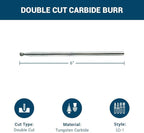 Benchmark Abrasives 6” Ball Shape Double Cut Tungsten Carbide Die Grinder Bits Metal Deburring Tool Rotary Burr, 1/4 Inch Shaft, Engraving Tool for Woodworking Shaping Carving (SD-1)