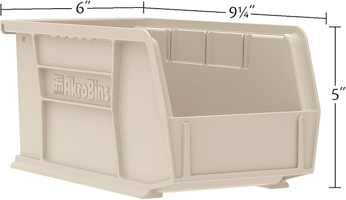 Akro-Mils 30237 AkroBins Plastic Hanging Stackable Storage Organizer Bin, 9-Inch x 6-Inch x 5-Inch, Green, 12-Pack