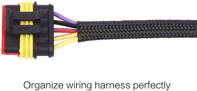 Keco 100ft – 3/8 inch PET Expandable Braided Cable Sleeve – Wire Sleeving for Audio Video and Other Home Device Cable Automotive Wire - Black