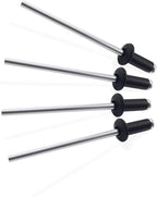 170pcs Black 3/16" x 1/2" Aluminum Blind Rivets, 4.8x 12.7mm Pop Rivets,Aluminum Grip and Steel Mandrel