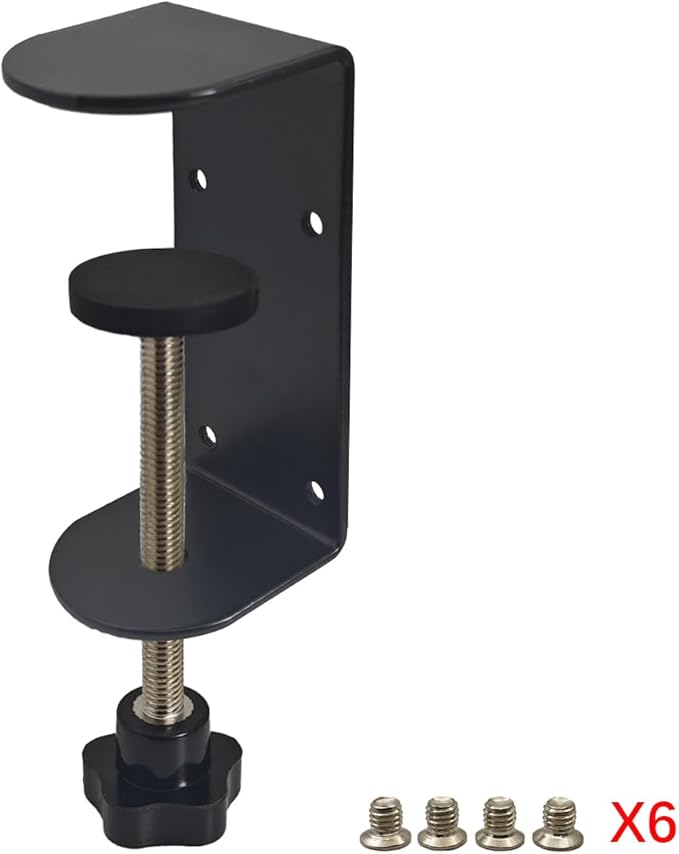 3 inch C-Clamp with Four Small Holes in the back, 6-Pack Adjustable Desk C Clamps for Range 0.35"~3.37", Versatile Clamp for Brake, Parts Assembly, Fastening, Welding, Woodwork, Metal Work