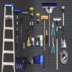 NeatiEase Slatwall Panel Wall Storage Systems, 4 x 8ft Slat Wall Paneling Garage Wall Organizer, Heavy Duty Wall Mounted PVC Wall Rack (Black)