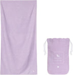 Dock & Bay Beach Towel - Quick Dry, Sand Free - Compact, Lightweight - 100% Recycled - Includes Bag - Essential - Meadow Lilac, Large (160x90cm, 63x35)