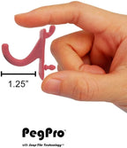 PegPro® J Hooks Kit for Standard “Wood Fiber” pegboard – Durable Plastic Pegboard Hooks - for Garage, Kitchen, Craft Room, and More (J Hook - 24 Pack, Red)