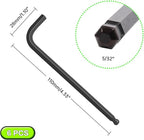 5/32" Ball End Hex Key Set, 6pcs L-Shaped Allen Wrenches Long Arm, CR-V Steel, Black Oxide Finish, High Torque Repairing Tool for Furniture, Bike, Equipment Maintenance