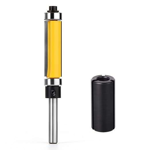1-1/2 Inch Flush Trim Top and Bottom Bearing Router Bit 1/4-Inch Shank