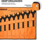 Neiko 03129A Jumbo Combination Wrench Set, 10-Piece Open-End Wrench Set, SAE Sizes 1 5/16 Inches to 2 Inches for Large Vehicles, Black Oxide Finish