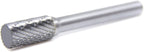 Benchmark Abrasives Cylindrical Shape Premium Double Cut Tungsten Carbide Burr for Metal Wood Welding High-Speed Die Grinders enclosed in Plastic Capsule 1/4" Shank (SA-3)
