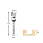 Amana Tool - 45481 Carbide Tipped Flush Trim Plunge Template 1/2 Dia x 3/8 x 1/4" Shan