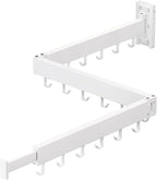 Dr.DJ Clothes Drying Rack for Laundry, Retractable Clothes Hanger Rack Wall Mounted Folding Indoor, Drying Rack, Space Saver Clothes Rack,Collapsible (Tri-Fold) with 18 J-Hooks Laundry Rack White