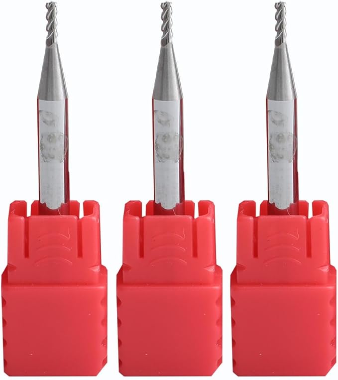 Metric Micrograin Carbide Square End Mill 4 Flute 2.0MM 3 PCS 【 ≈0.07874 inch】 HRC55° for Milling Alloy Steels Hardened Steel, Metal & More Mill Bits Sets for Professionals & DIYers