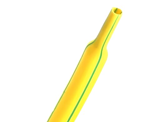 Kable Kontrol Heat Shrink Tubing - 3/16” Inch - 10' Ft Long, Yellow & Green Polyolefin - 2:1 Industrial Shrink Tube & Cable Sleeve for Electrical Wire Insulation - Rated for 600 V