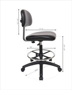 Chair Master - Tall Bench Height Task Chair for Labs, Exam Rooms, Doctor and Dentist Offices. Easy to Clean! 23"-33" Seat Ht. (Tall Bench Height, Black)