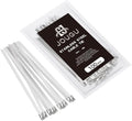 Metal Zip Ties 6 inch 316 Stainless Steel Locking Cable Marine Grade 250LB 150mm 100pcs Heavy Duty Exhaust Wrap Multi Purpose Binding for machinery, vehicles, farms, cables, pipes,Fence