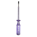 Fielect Voltage Tester Voltage Detector Pen Circuit Tester Tool Flat-Blade Slotted Screwdriver Test Pen JRDB-936 AC/DC 100-500V Purple Clear 1pcs